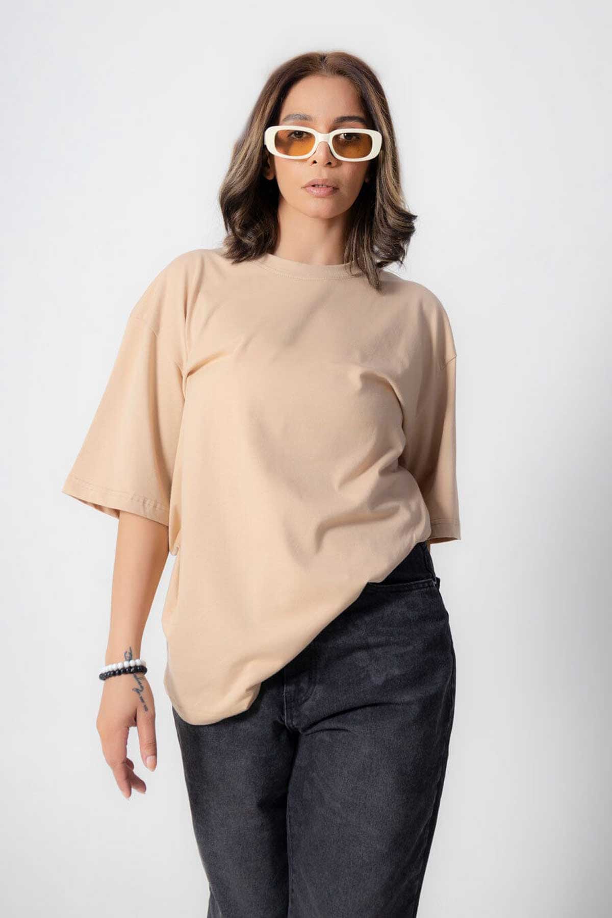 USQUARED Unisex Drop Shoulder Oversized Basic Tee Shirt