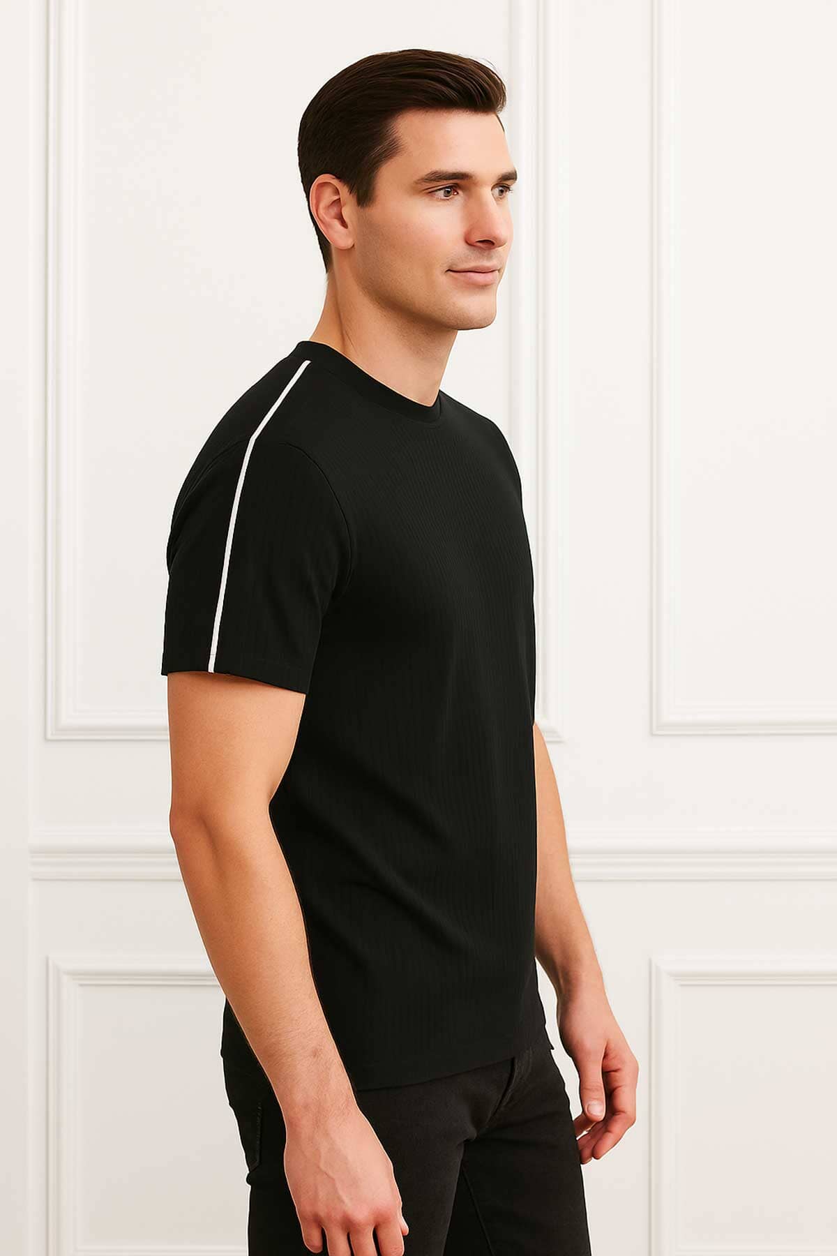 Men's Piping Shoulder Tee Shirt
