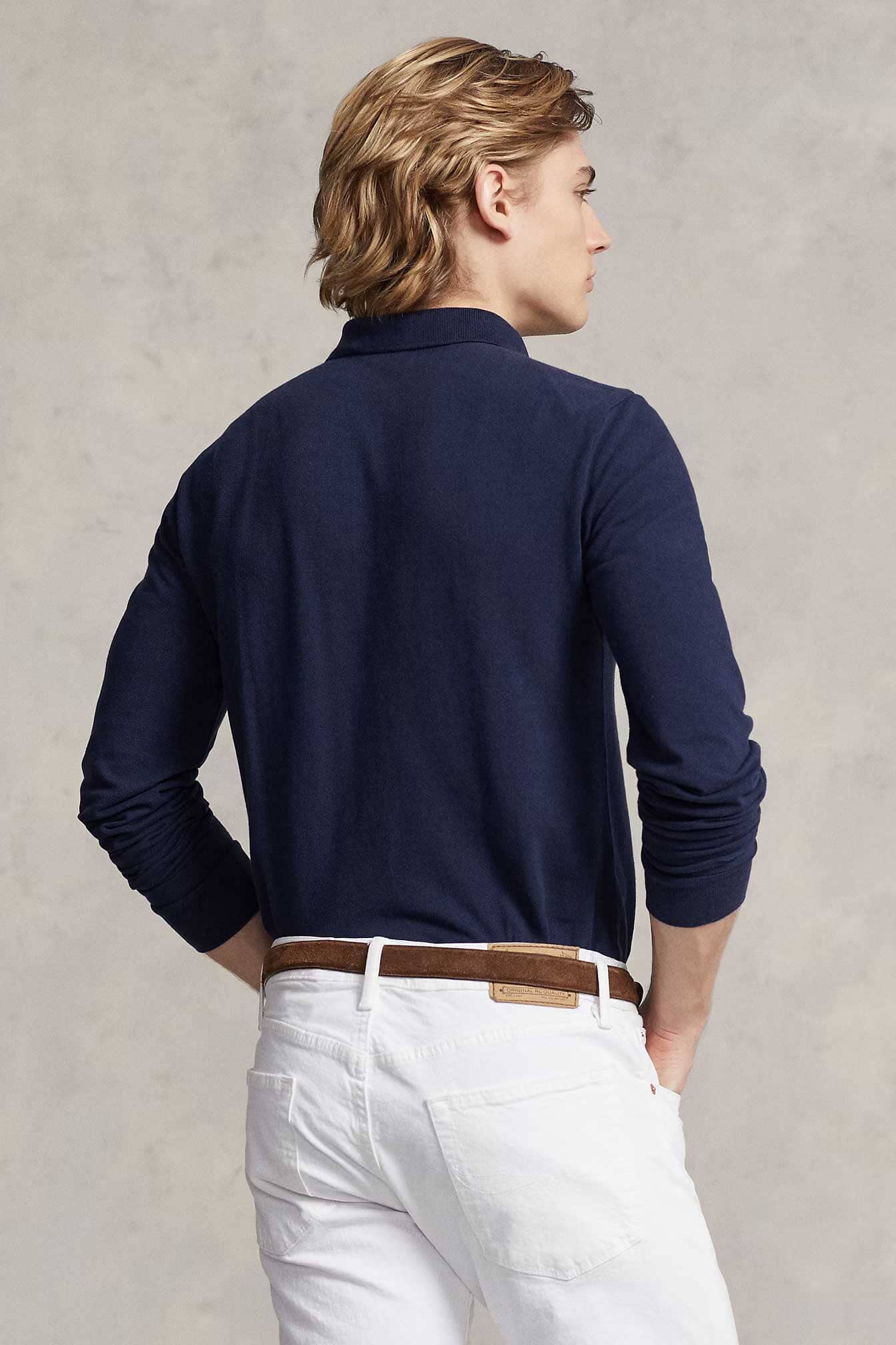 Polo Republica Men's Long Sleeve Pique Polo Shirt